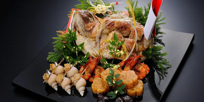 青山浅田のメニューの一つ・お魚やエビを中心とした一例