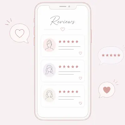 トキハナの評判や口コミをイメージしたレビュー画面のイラスト