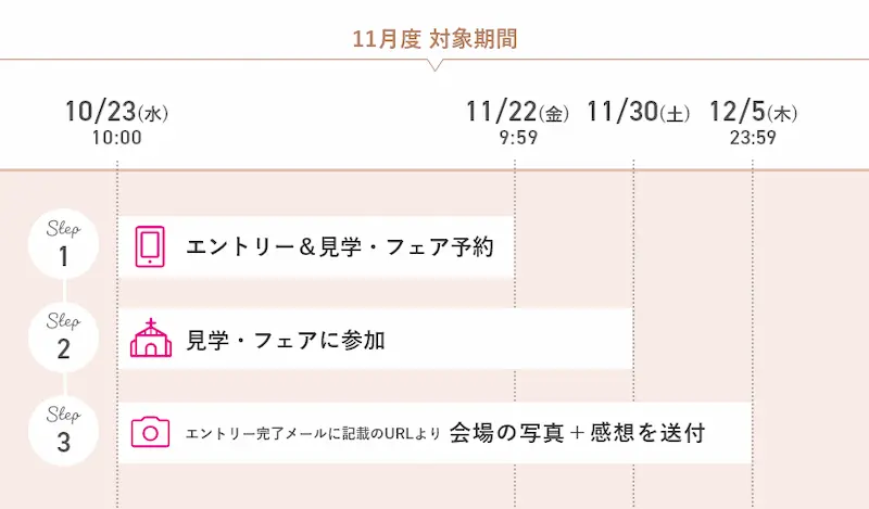 2024年11月度ゼクシィの式場探しキャンペーンの日程の図