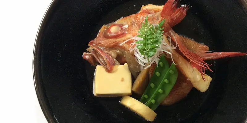 「日本料理 波勢」のメニューの一つ・お魚を中心とした一例