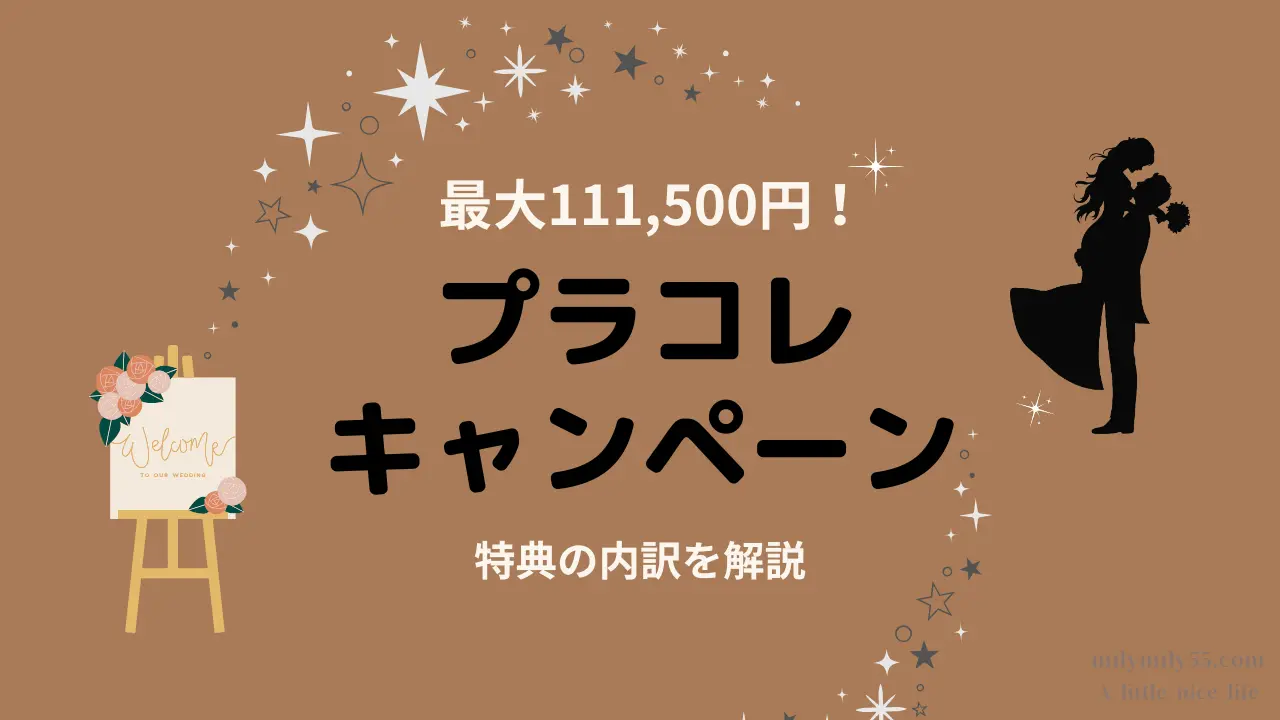 プラコレウェディングキャンペーン最大111,500円の特典内訳イメージ